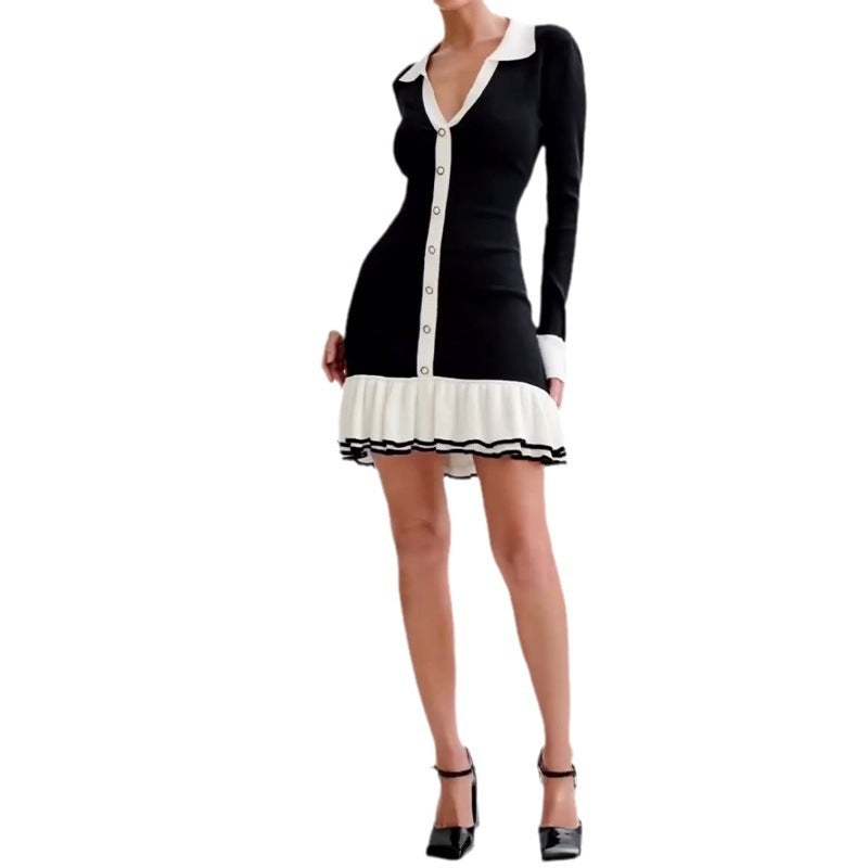 Women’s black knit mini dress