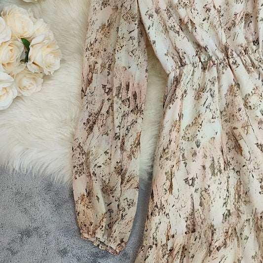 Women’s deep V-neck floral print dress