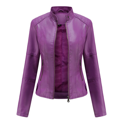 Women’s leisure PU jacket in multiple colors