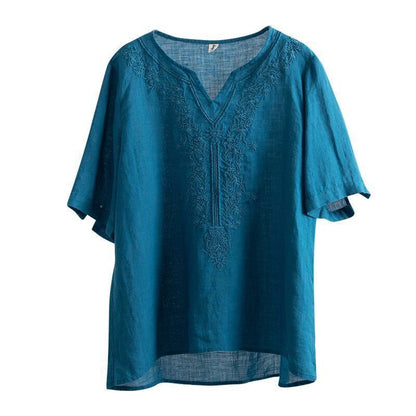 Women’s loose fit summer embroidered shirt