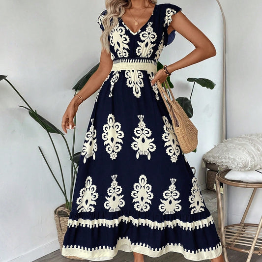 Yuvoro boho ruffle hem maxi dress