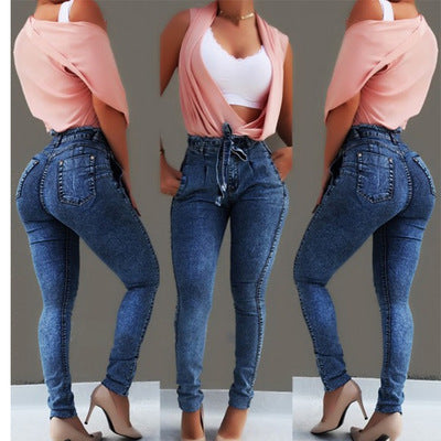 Yuvoro cowboy fabric fringed jeans front view