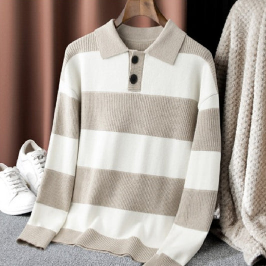 Yuvoro men's half-button sweater in black