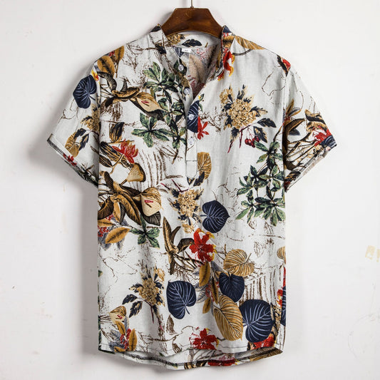 Yuvoro men’s slim fit printed shirt front view