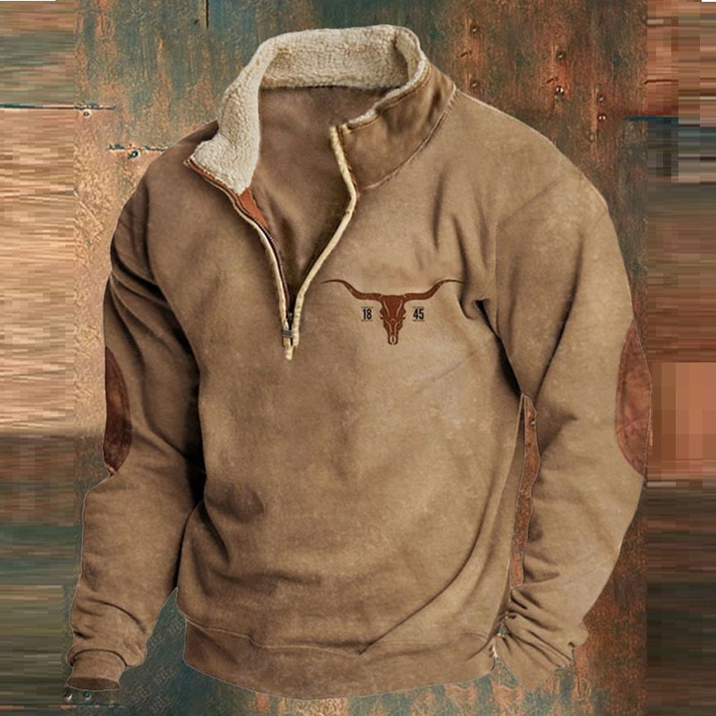 Yuvoro men’s western denim zip sweatshirt