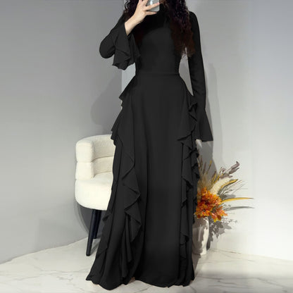 Yuvoro pink long sleeve ruffle dress