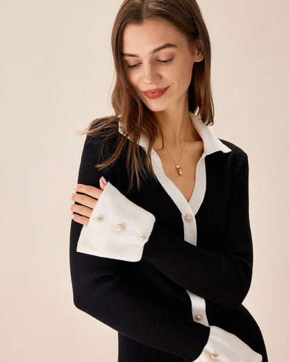 Elegant bell sleeve mini dress women
