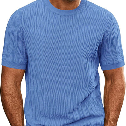Modern slim-fit men’s summer t-shirt with jacquard design