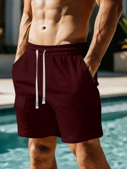 lace-up casual shorts men