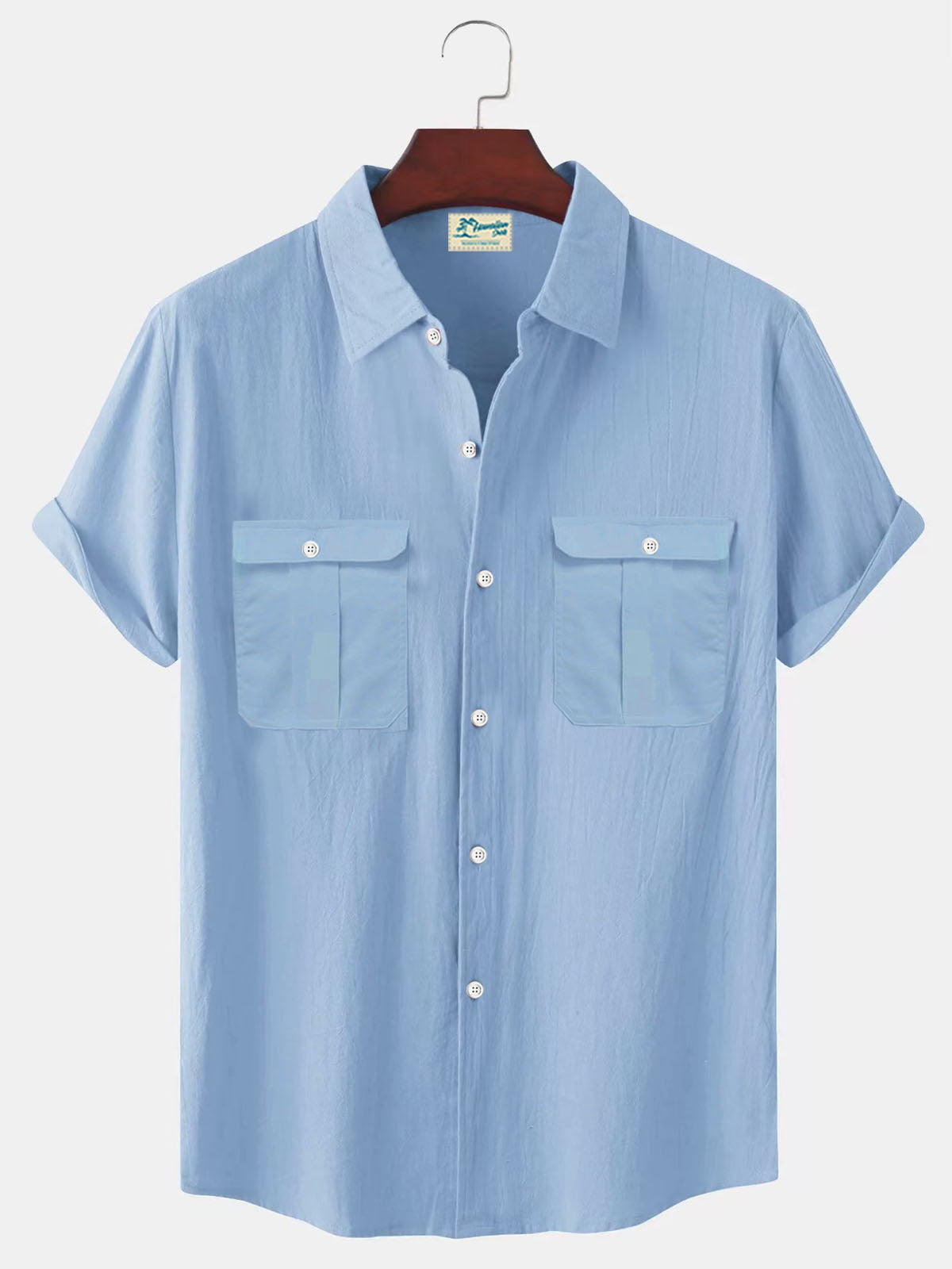 linen cotton short sleeve shirt for men