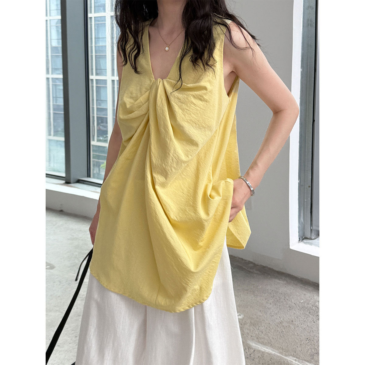 loose fit cotton vest