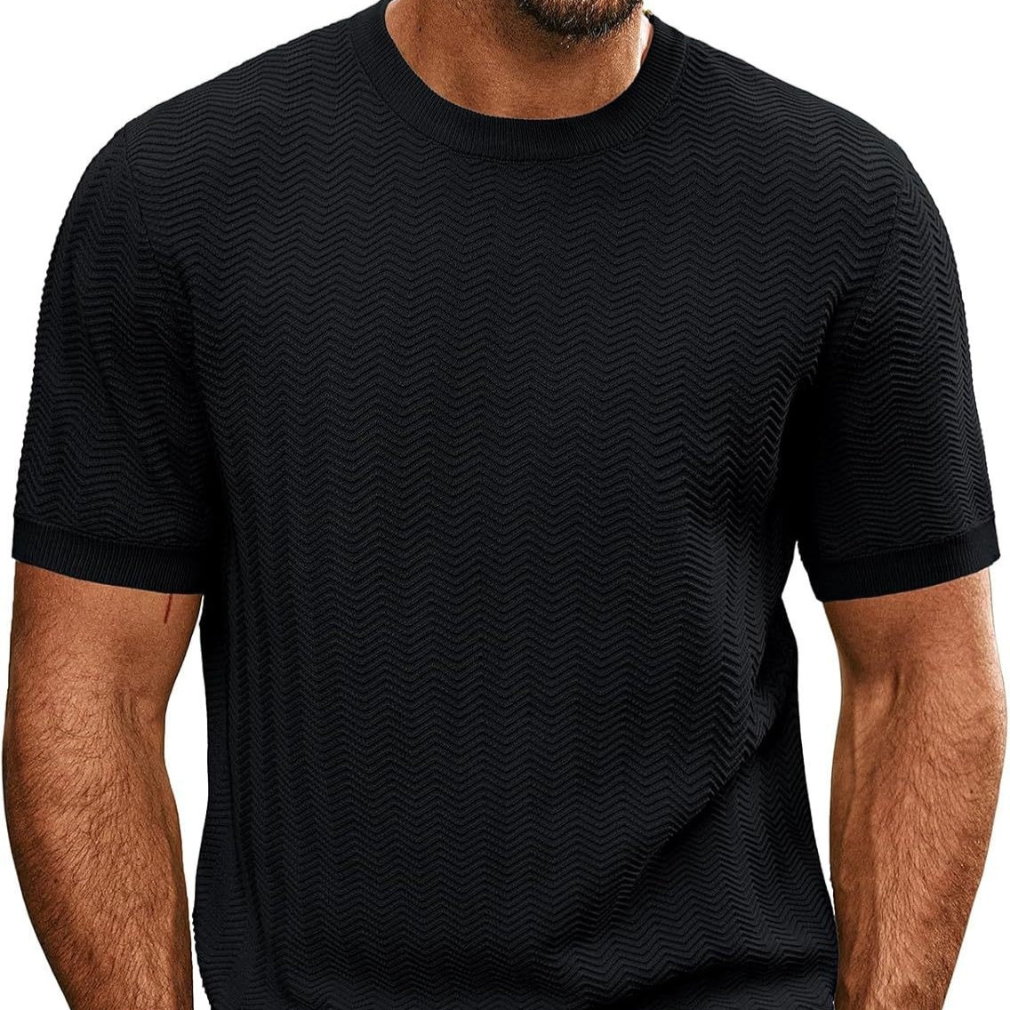 Stylish men’s textured t-shirt in breathable fabric