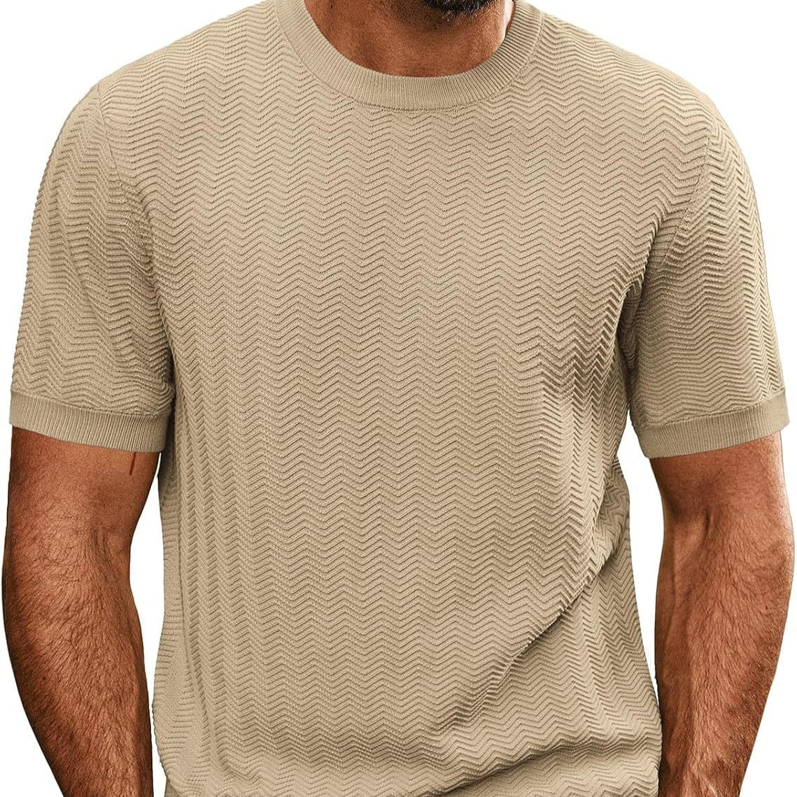 Men’s polyester jacquard summer top in gray