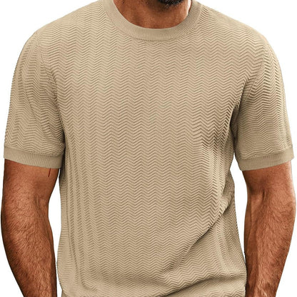 Men’s polyester jacquard summer top in gray