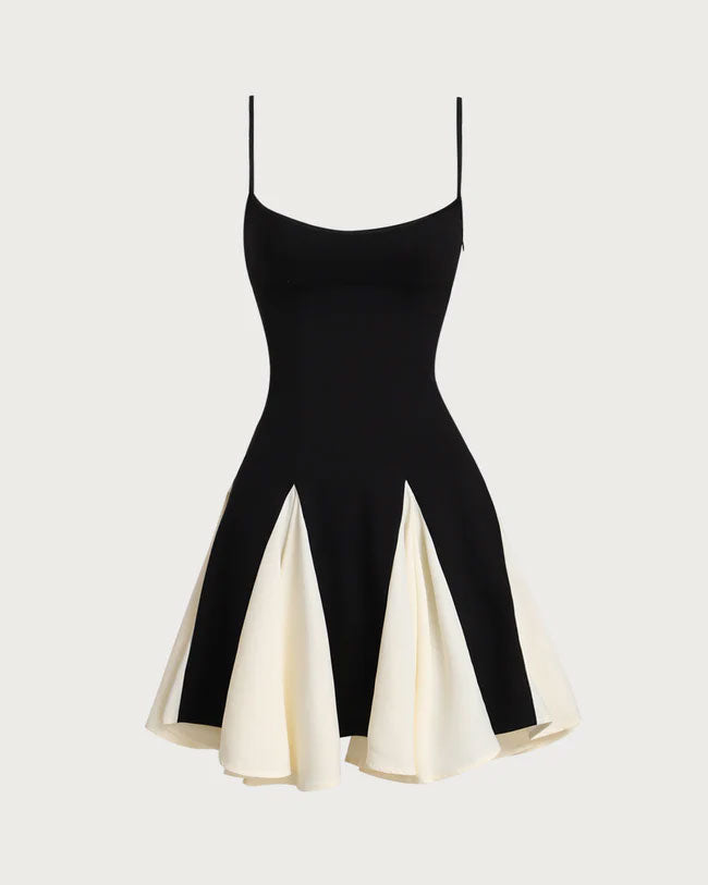 Black polyester party dress women